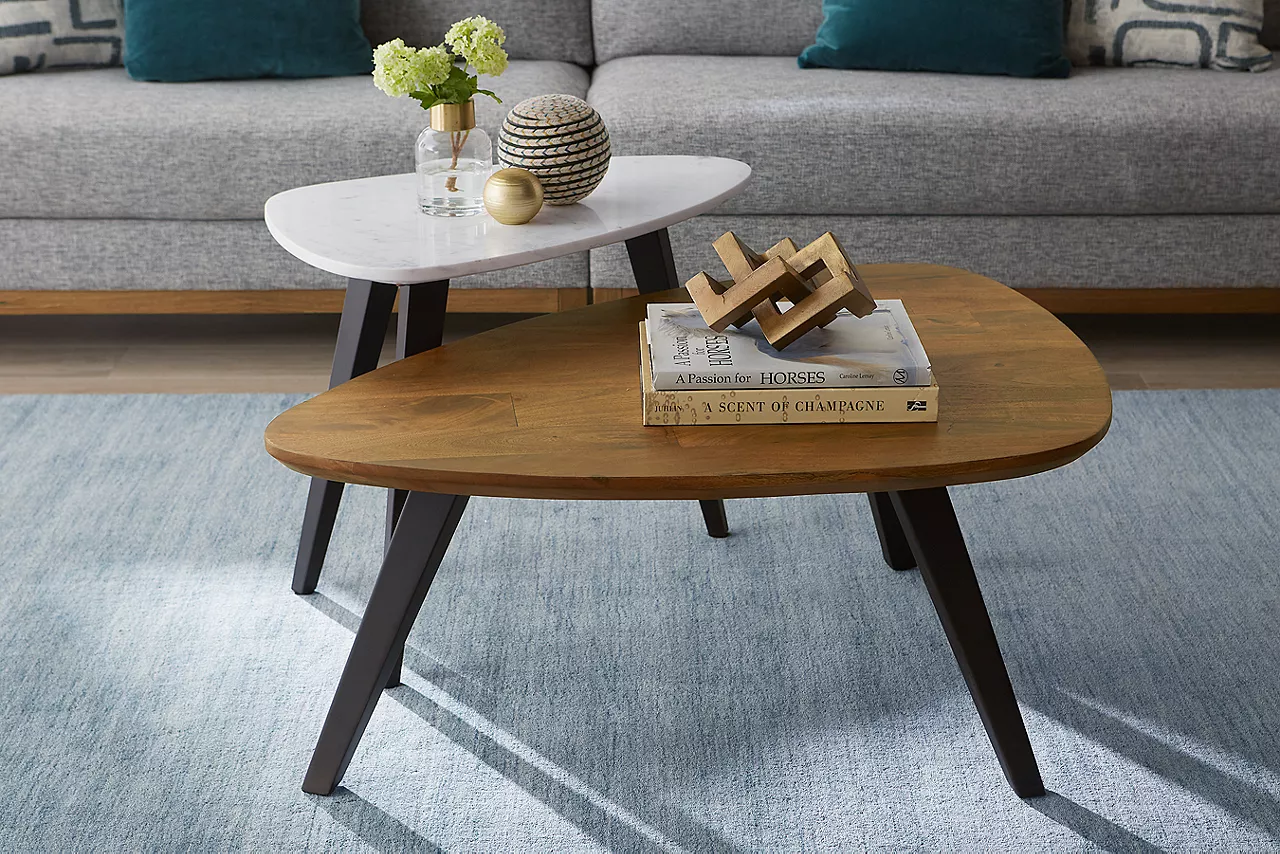 Image of a uniquely shaped coffee table